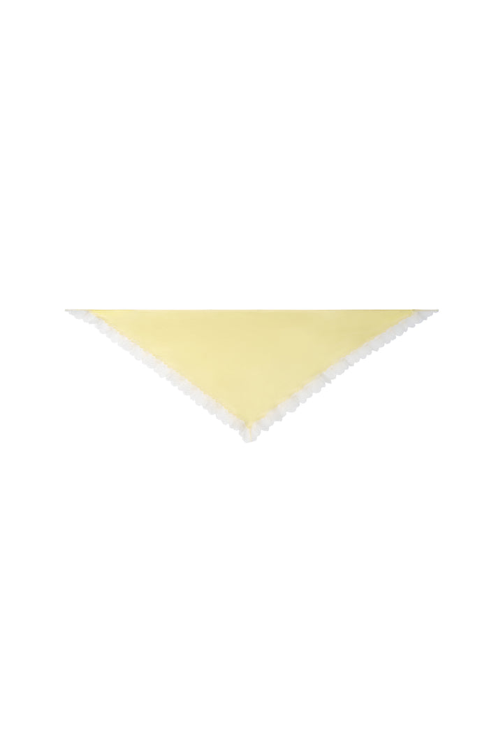 PAJA 25 Momme Silk Crepe Satin Lace-Trim Triangle Scarf