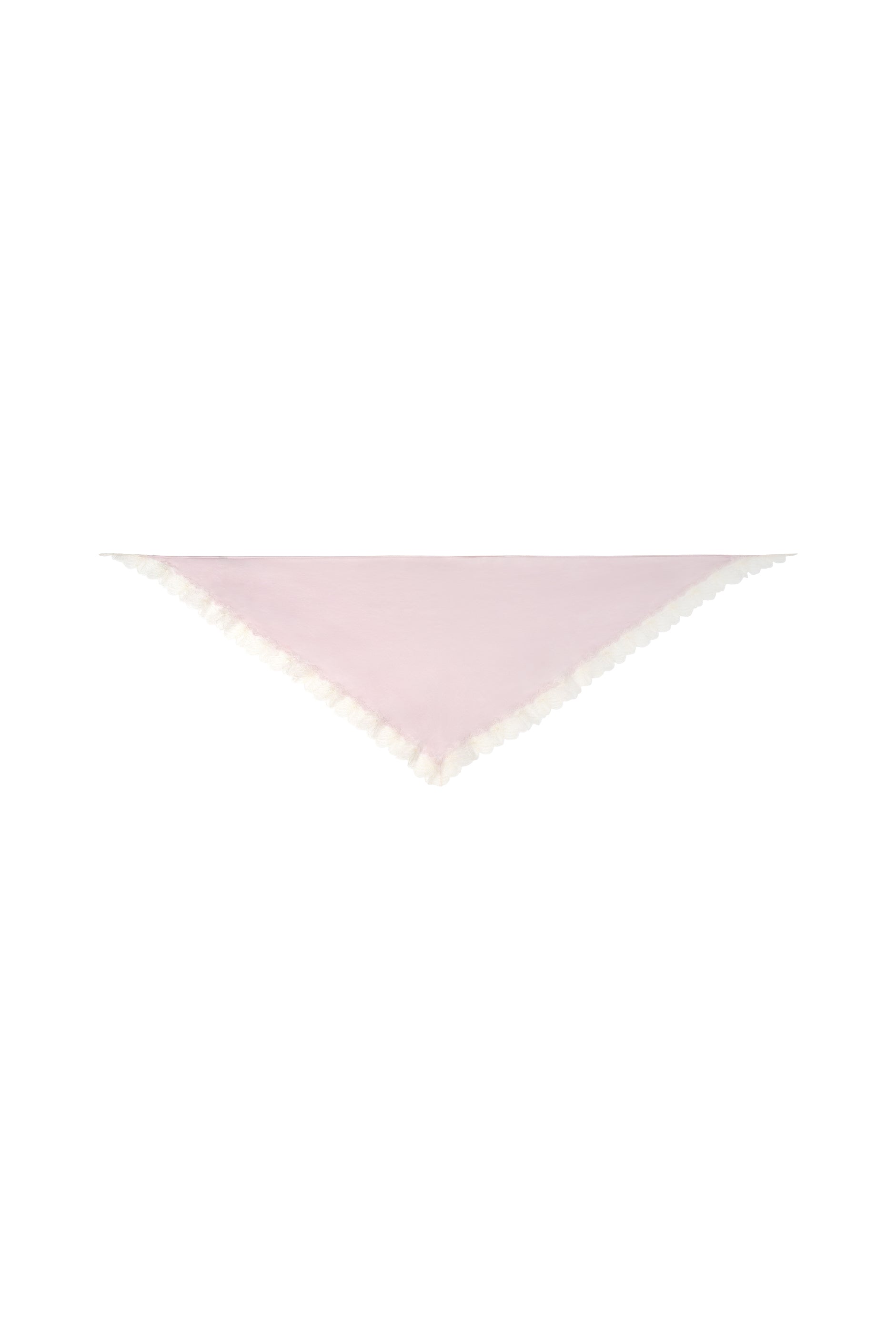 PAJA 25 Momme Silk Crepe Satin Lace-Trim Triangle Scarf
