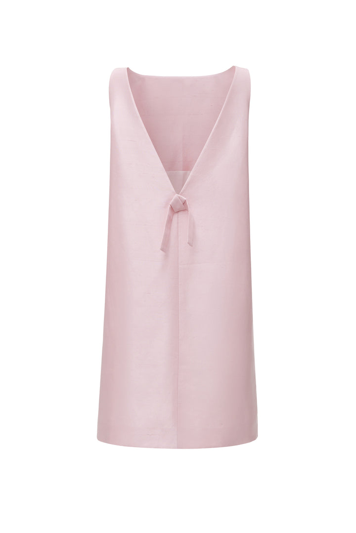 PAJA Women's Dupion Silk Dress with Bows - Pink