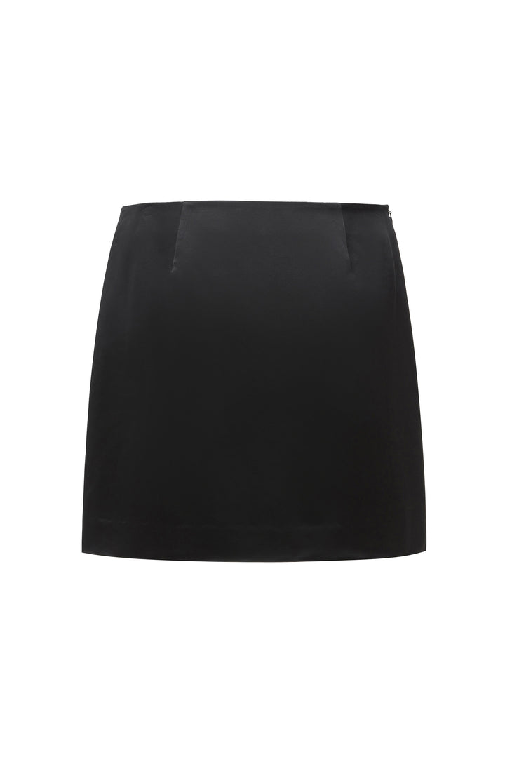 PAJA Gleam Collection Silk-Wool Mini Skirt - Black