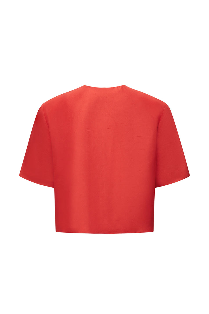 PAJA Berries Dupion Silk Blouse - Red