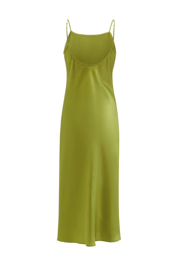PAJA Beaded Summer Escapes Silk Slip Dress - Green