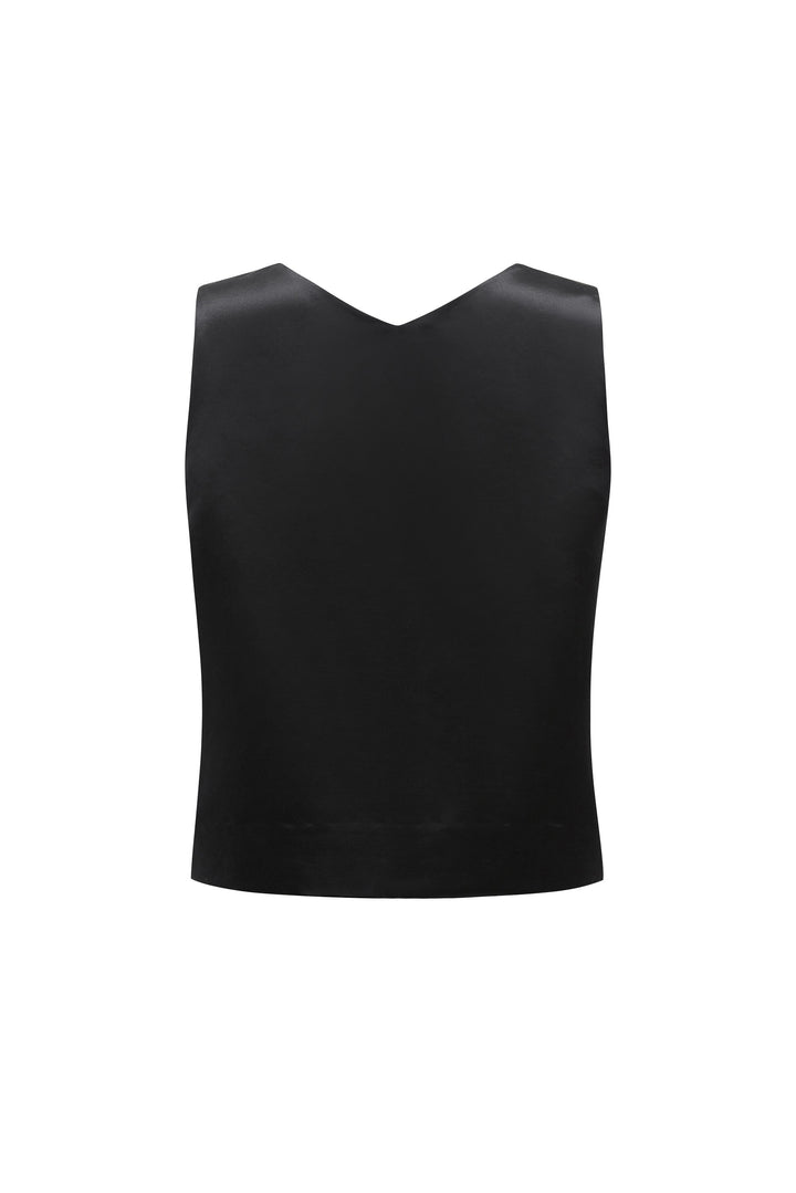 PAJA Gleam Collection Silk-Wool V-Neck Top