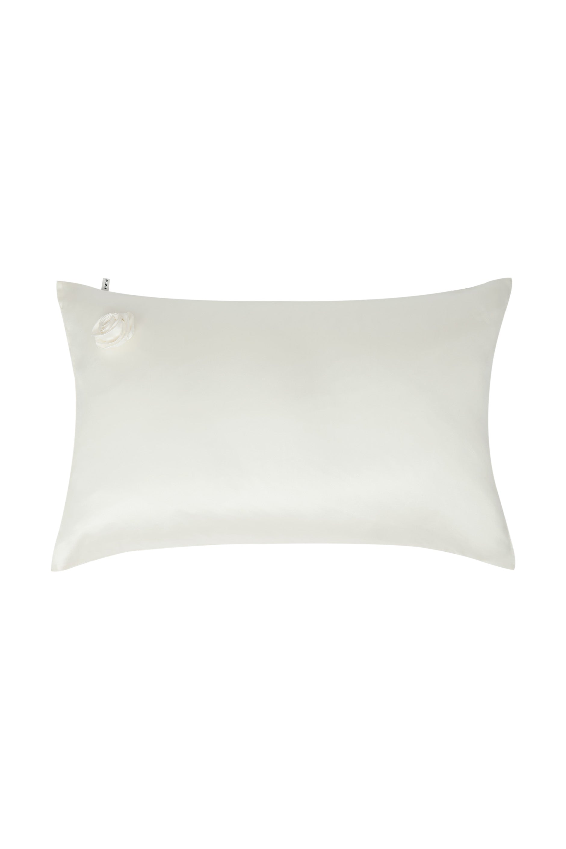 Tuscan Sun Silk Rose Pillowcase-Silk Accessories-White (Rose Top Left)-Queen (74cm*48cm)-NJP24112-Not Just Pajama