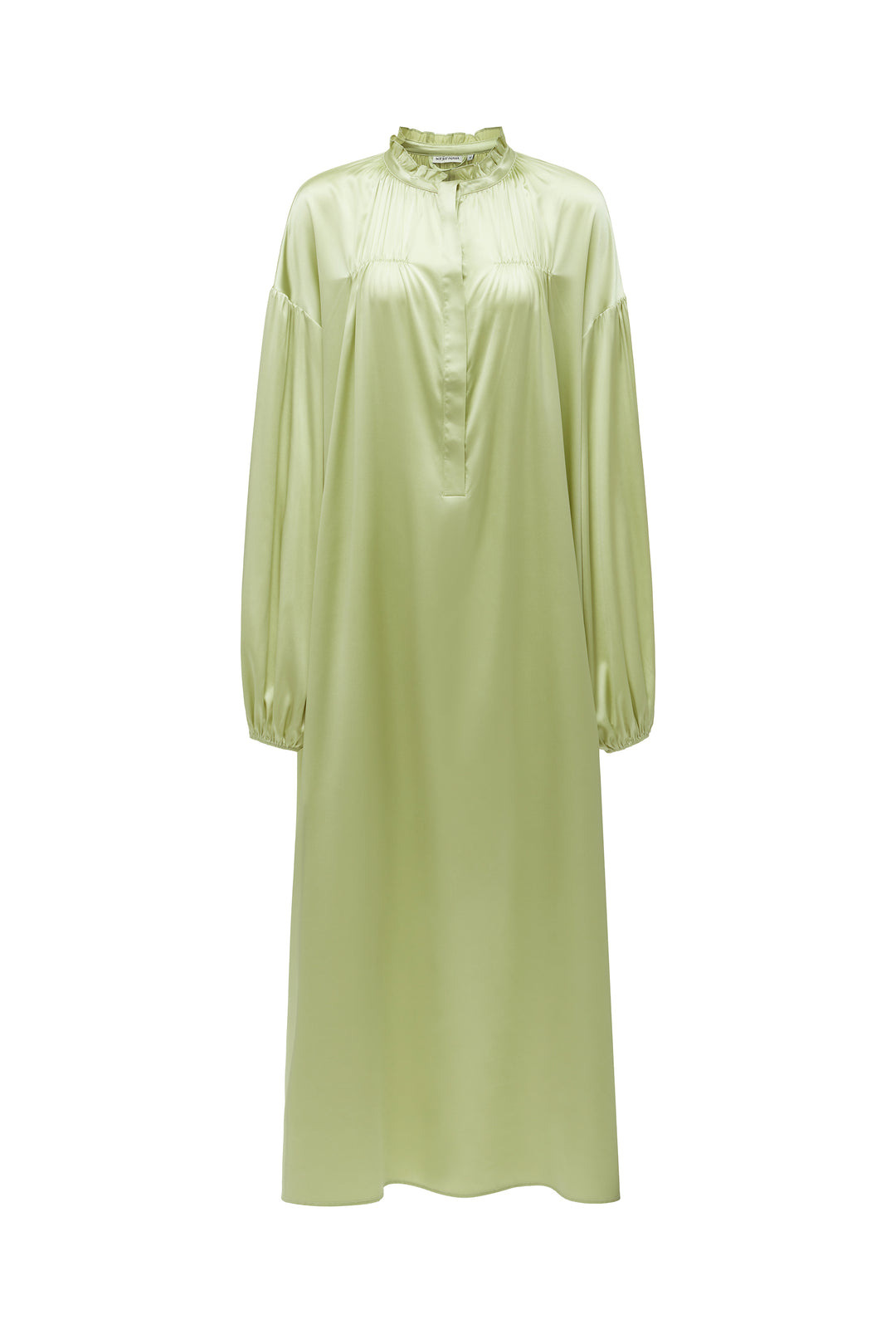 After-Party Collection Vintage Silk Blouse Dress -Green, Green / S After-Party Collection Vintage Silk Blouse Dress -Green, Green / S