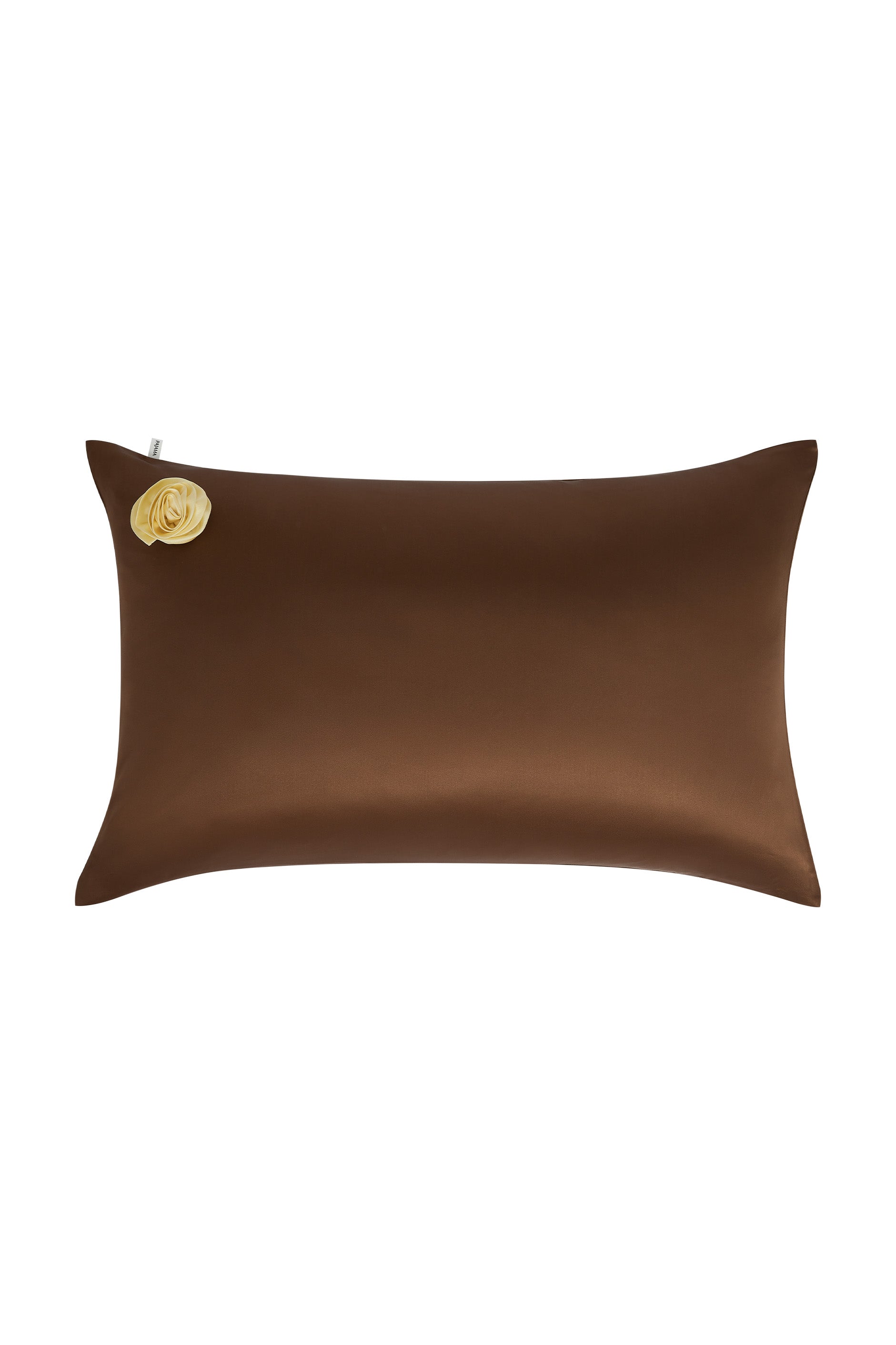 Tuscan Sun Silk Rose Pillowcase-Silk Accessories-Brown (Rose Top Left)-Queen (74cm*48cm)-NJP24112-Not Just Pajama