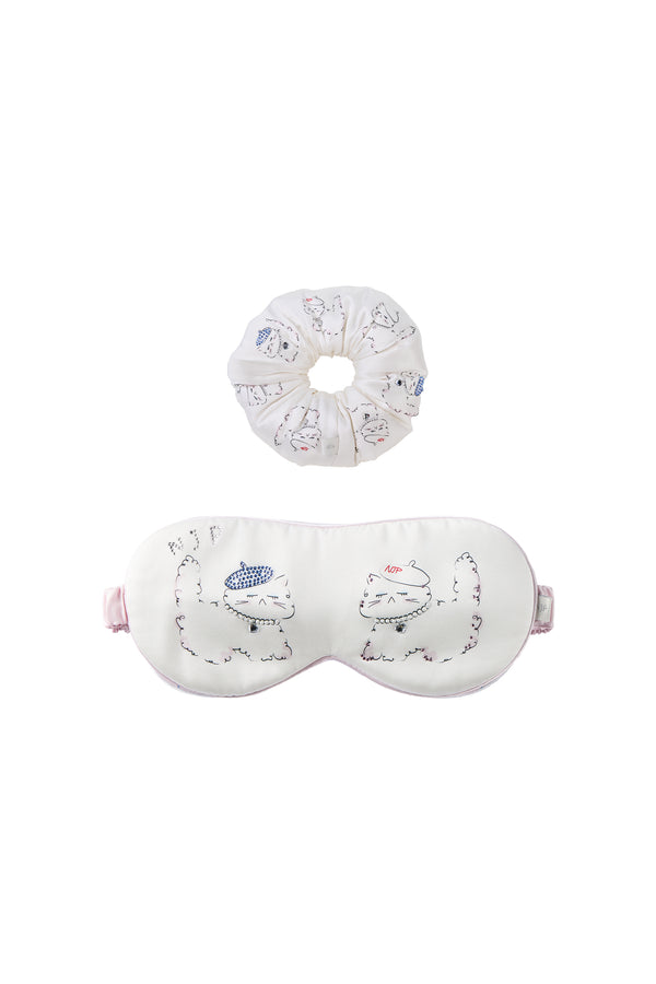 Kiki Cat Silk Gift Set | Eye Mask & Scrunchie