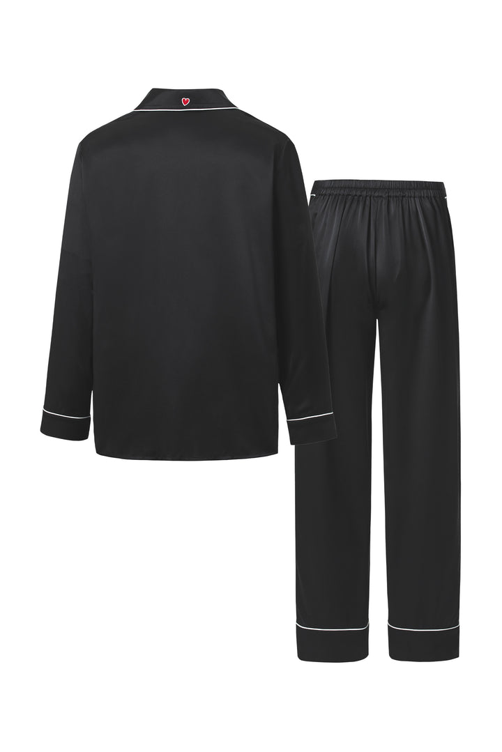 Little Heart Classic Men’s Silk Pajama Long Set