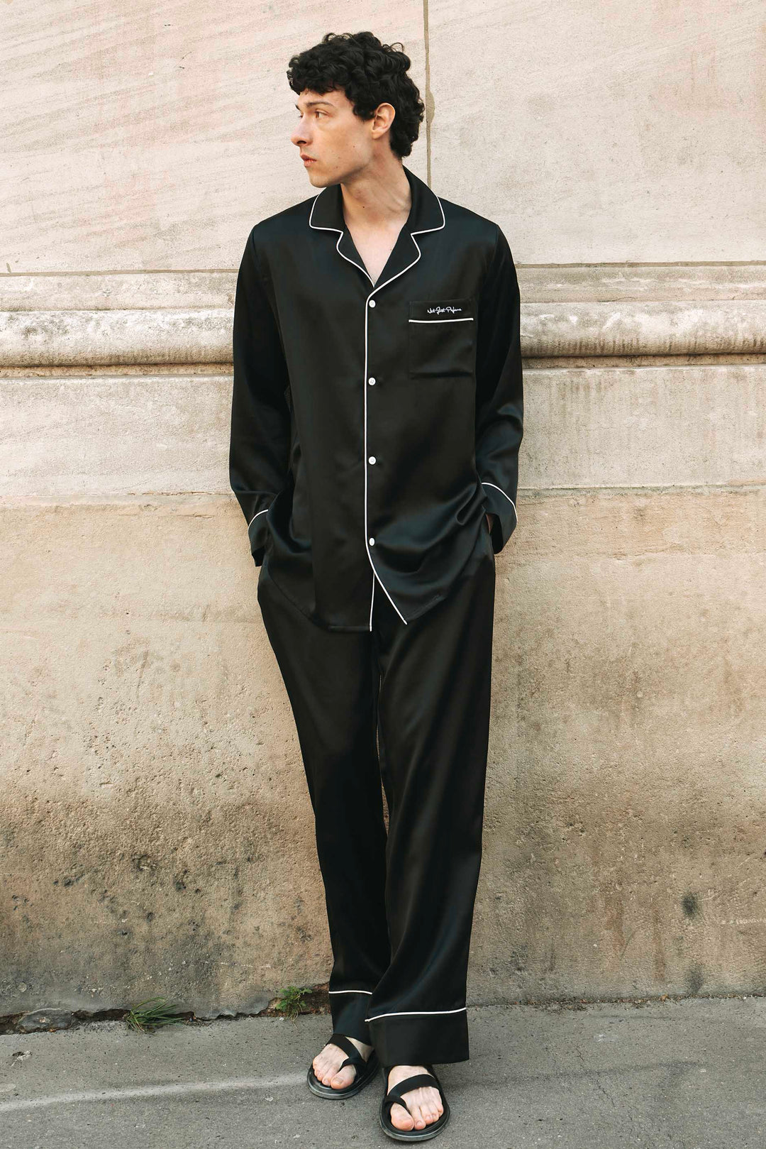 Little Heart Classic Men’s Silk Pajama Long Set