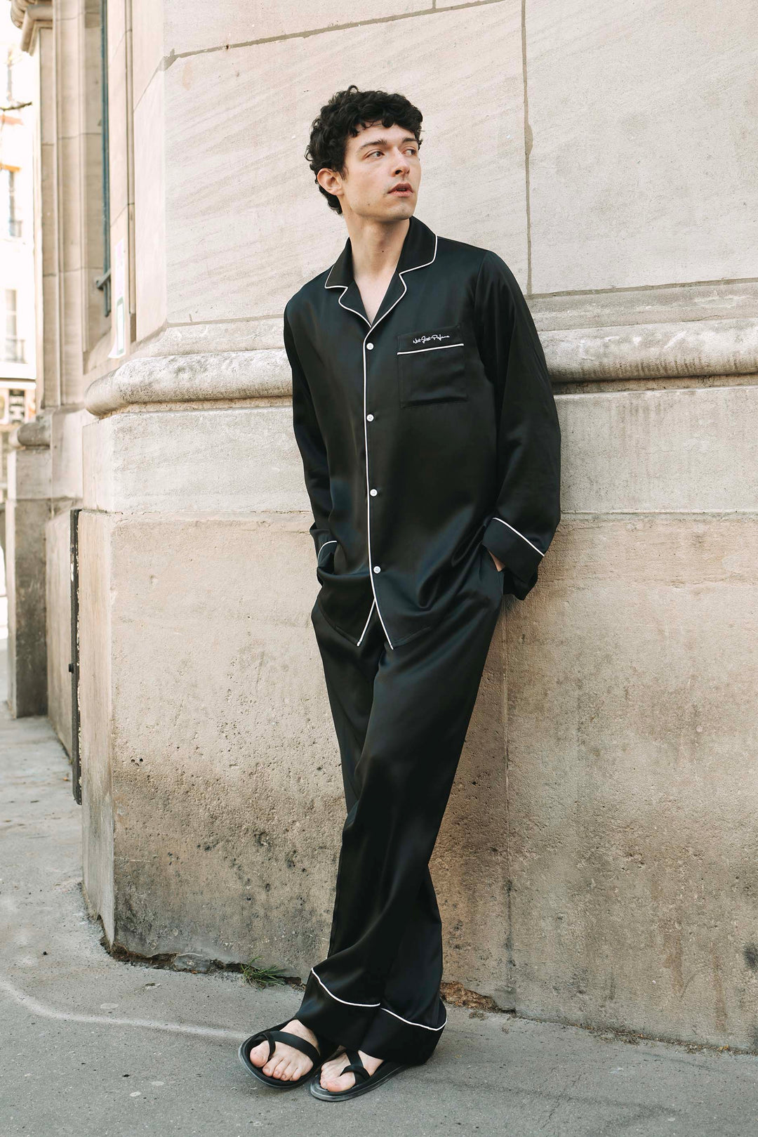 Little Heart Classic Men’s Silk Pajama Long Set