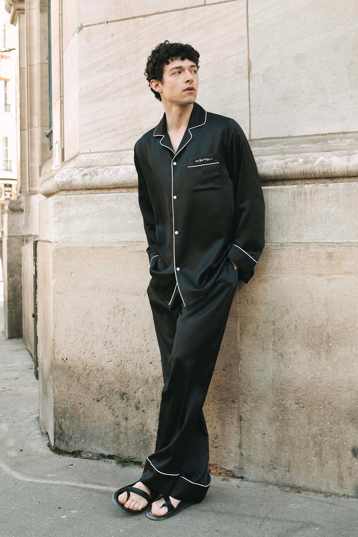 Little Heart Classic Men’s Silk Pajama Long Set