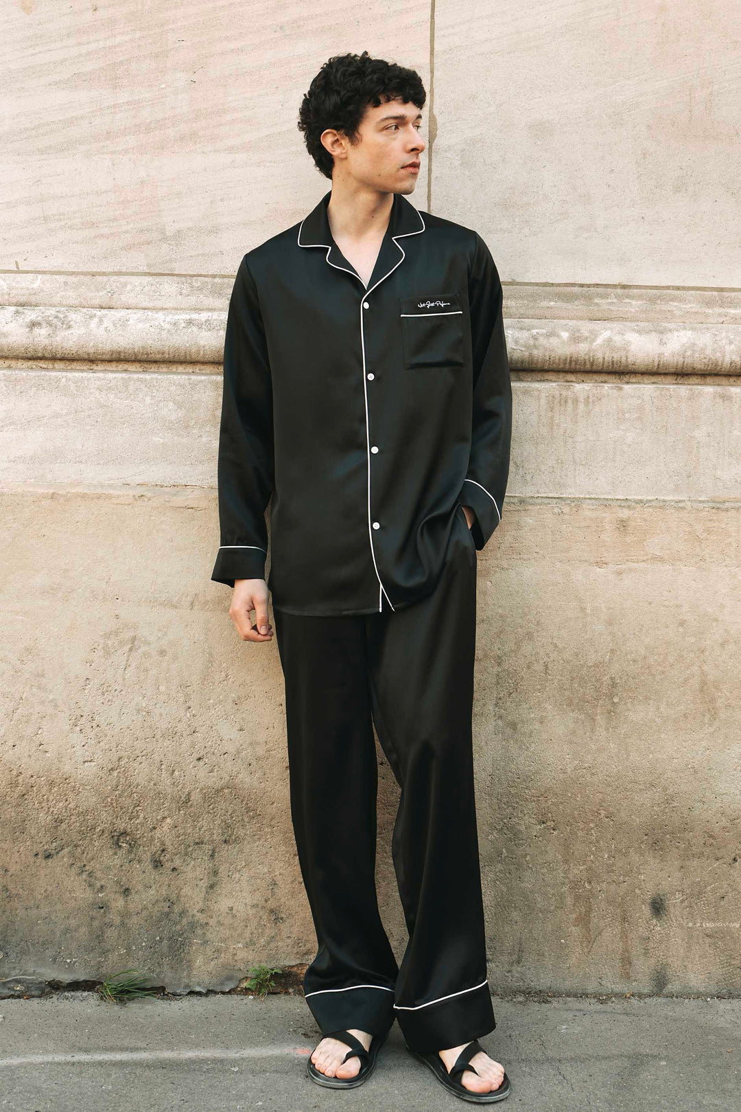 Little Heart Classic Men’s Silk Pajama Long Set