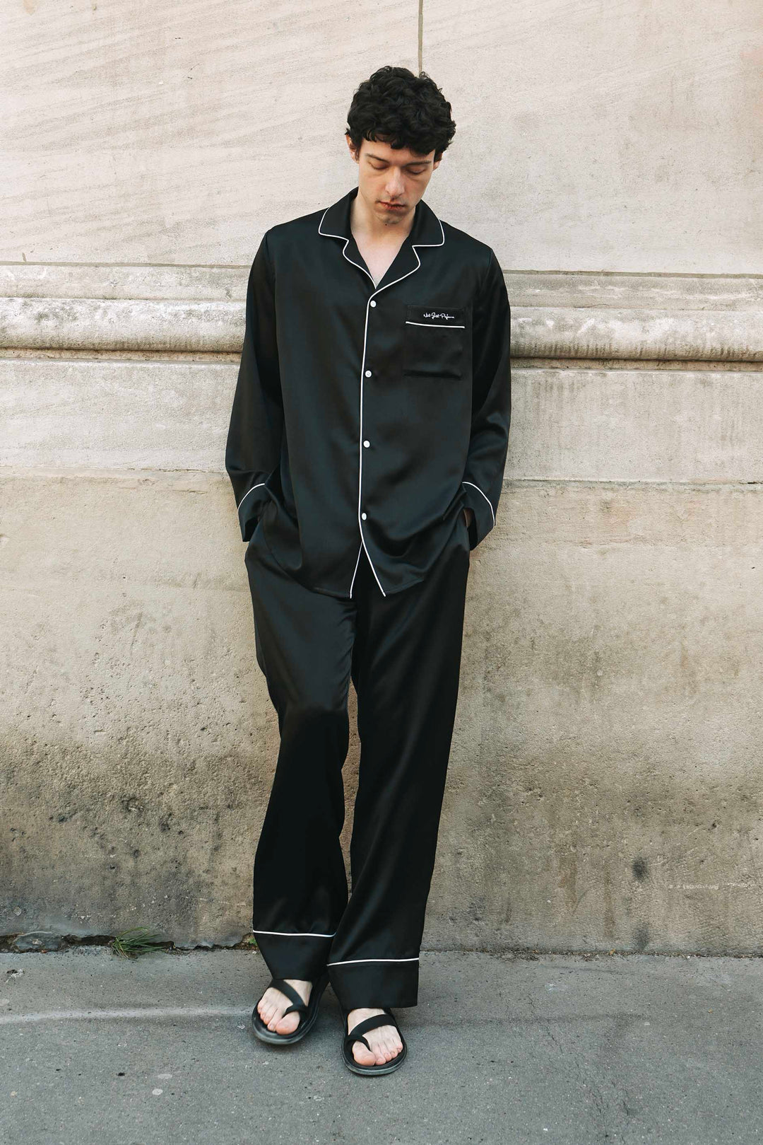 Little Heart Classic Men’s Silk Pajama Long Set