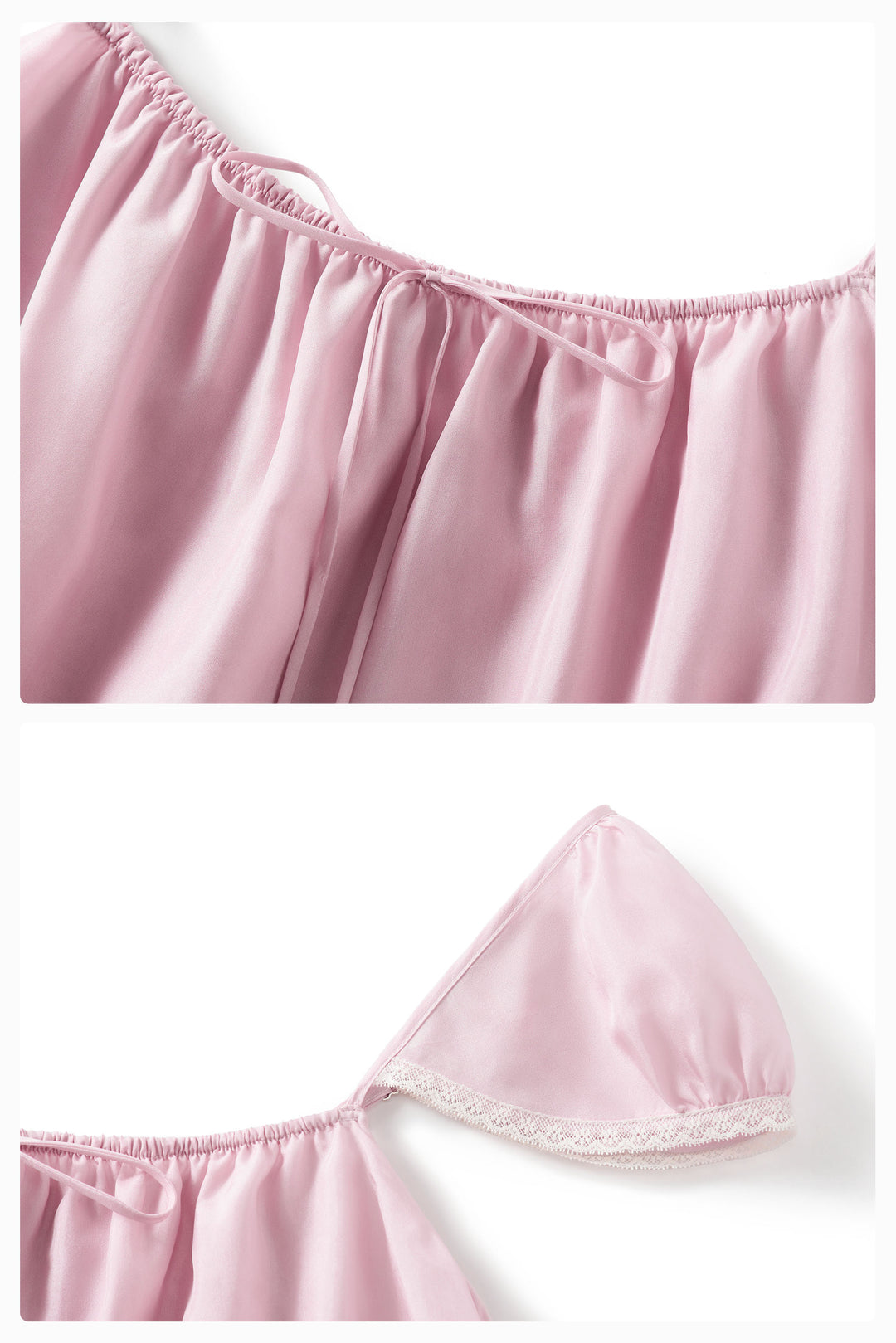 PAJA Out After Brunch Mulberry Silk Ruffle Sleeve Drawstring Top