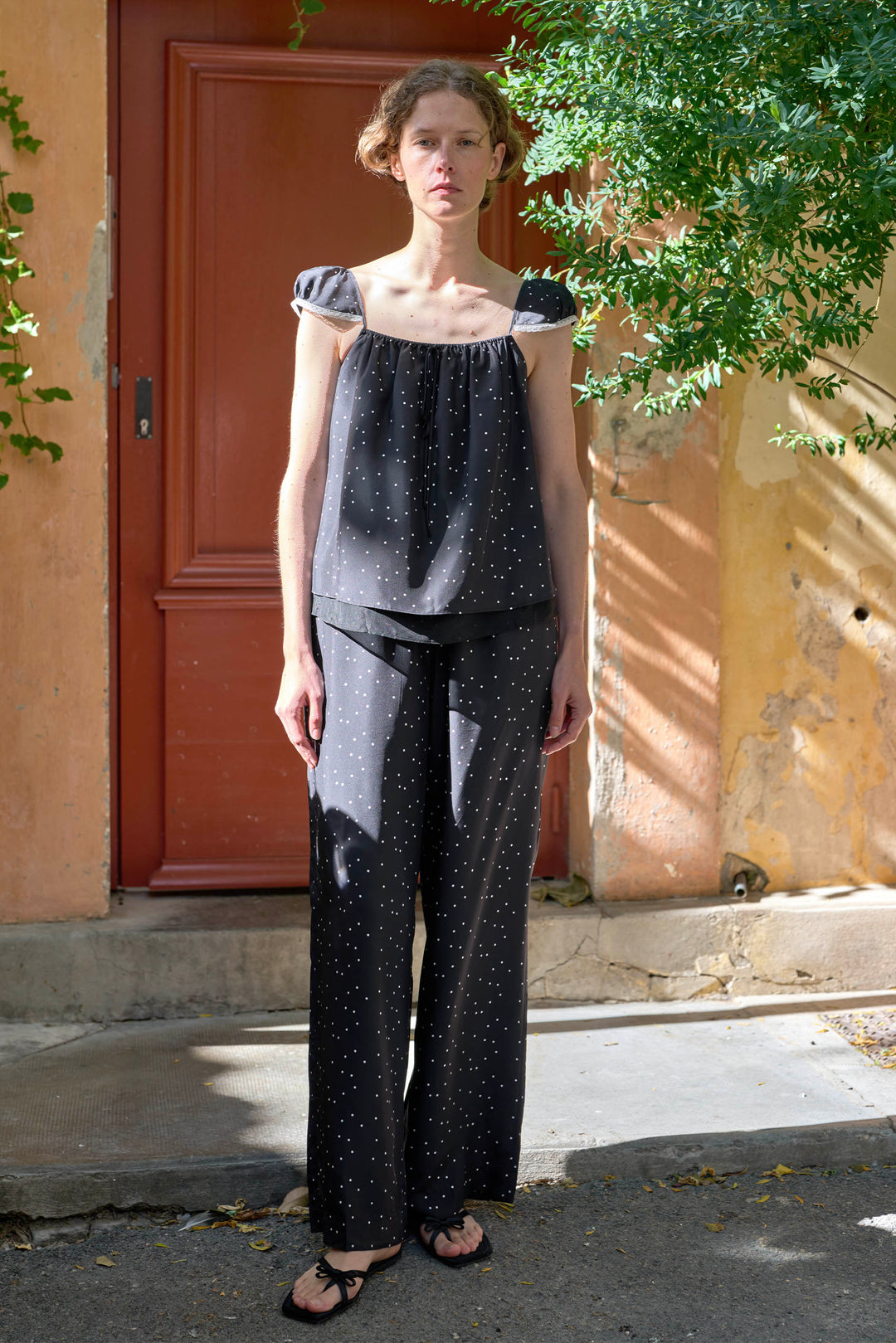 PAJA Out After Brunch Silk Camisole & Wide Leg Pants Summer Vacation Set in 100% mulberry silk by Not Just Pajama - image 3