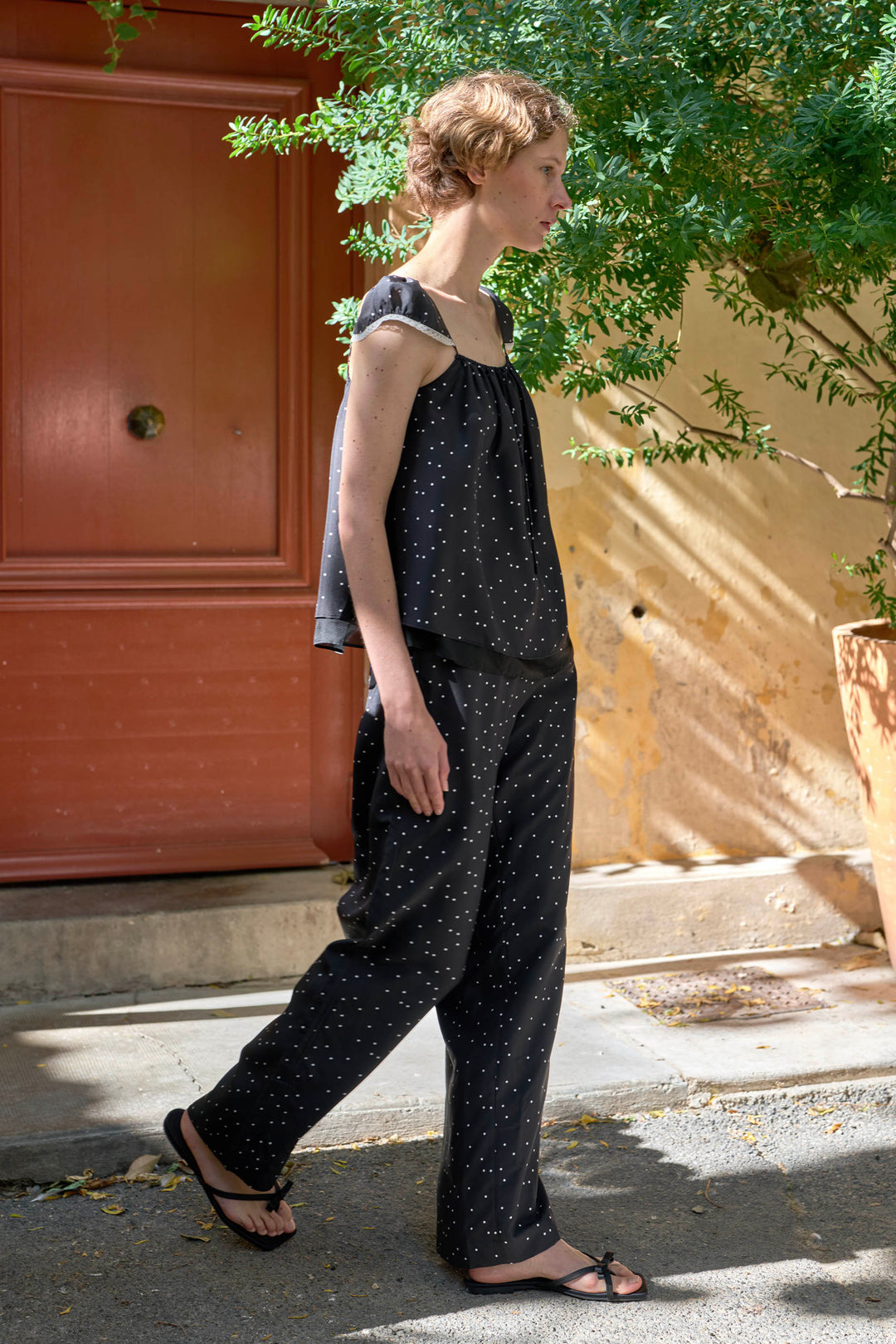 PAJA Out After Brunch Silk Camisole & Wide Leg Pants Summer Vacation Set in 100% mulberry silk by Not Just Pajama - image 6