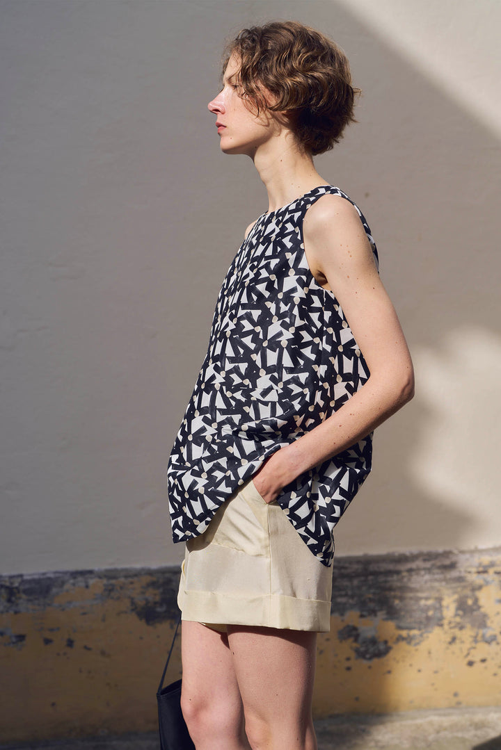 PAJA Out After Brunch Mulberry Silk High-Waisted Shorts