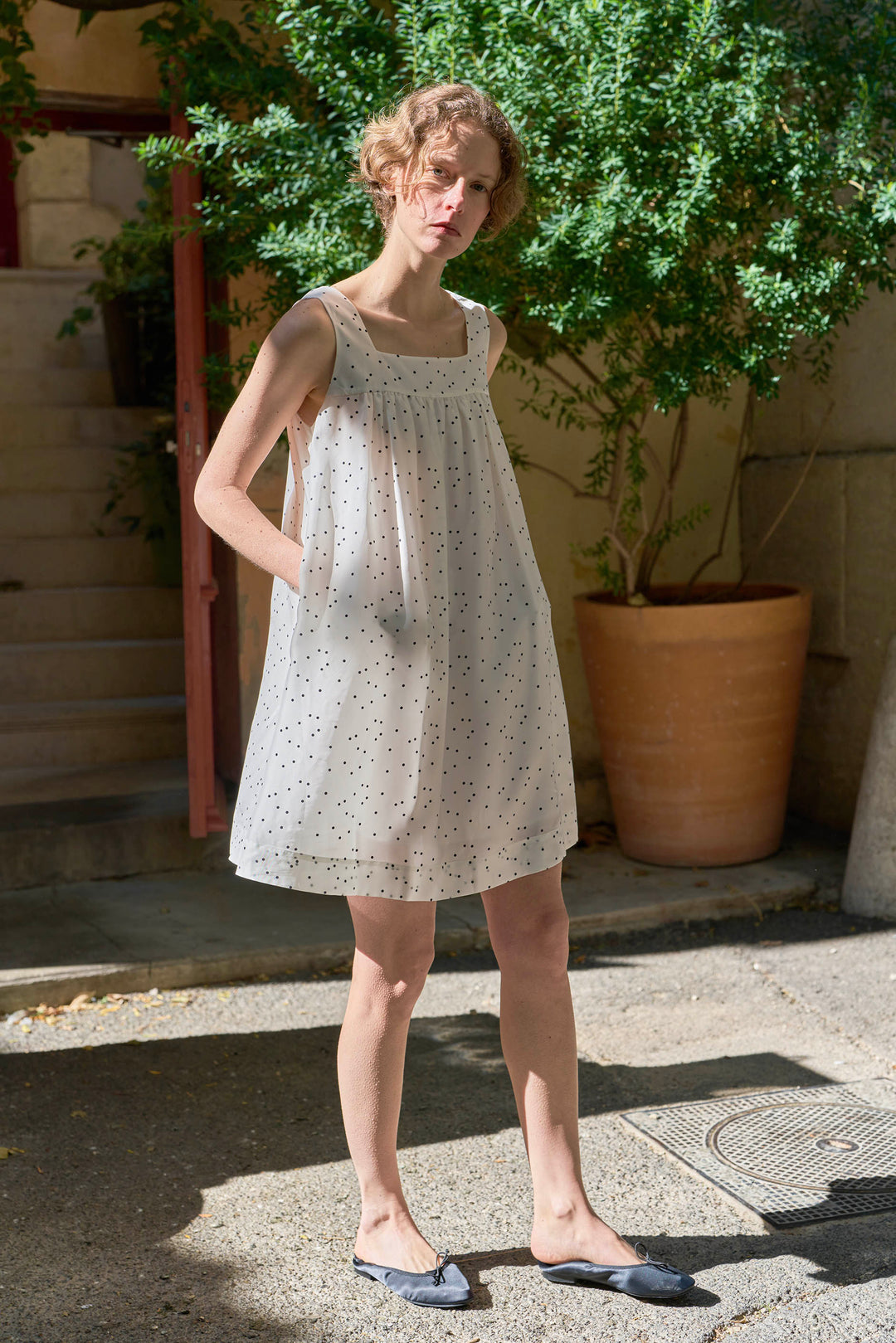 PAJA Out After Brunch Silk Polka Dot Camisole Dress | Summer Vacation Maxi Dress in 100% mulberry silk by Not Just Pajama - image 3