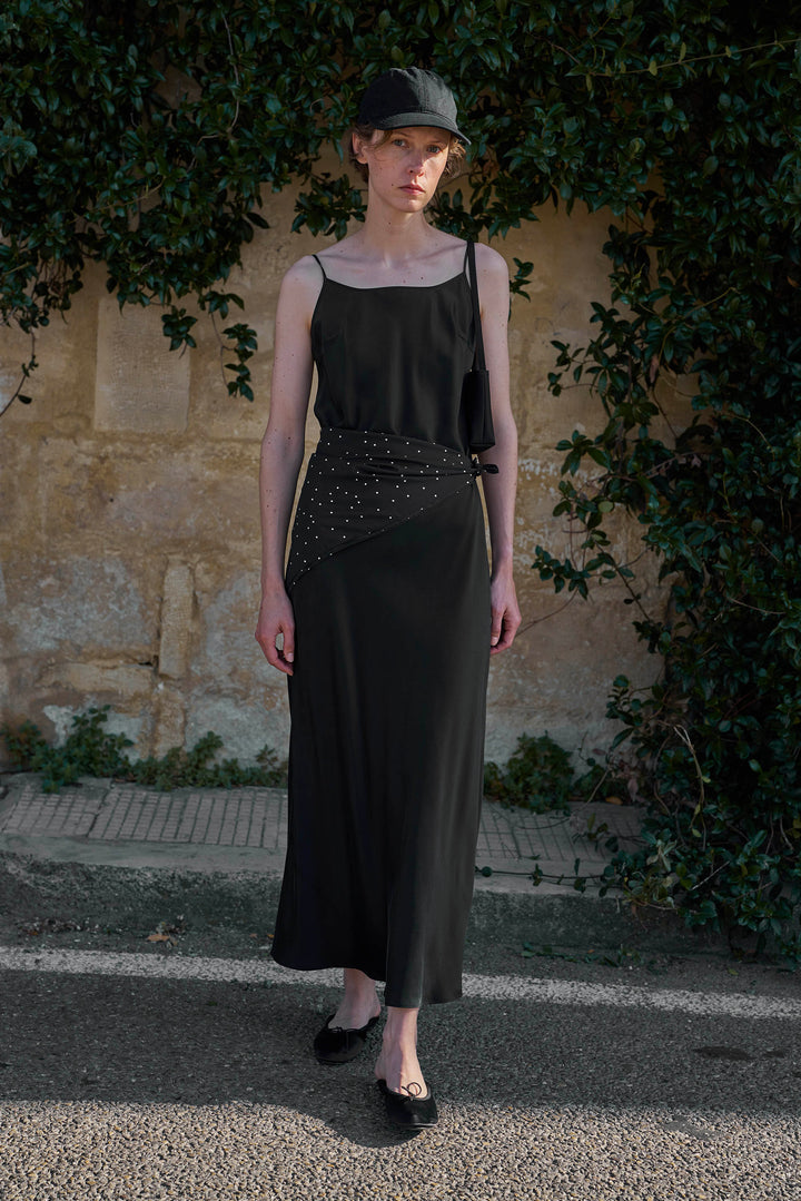 PAJA Out After Brunch Silk Maxi Dress | Adjustable Strap Summer Dress
