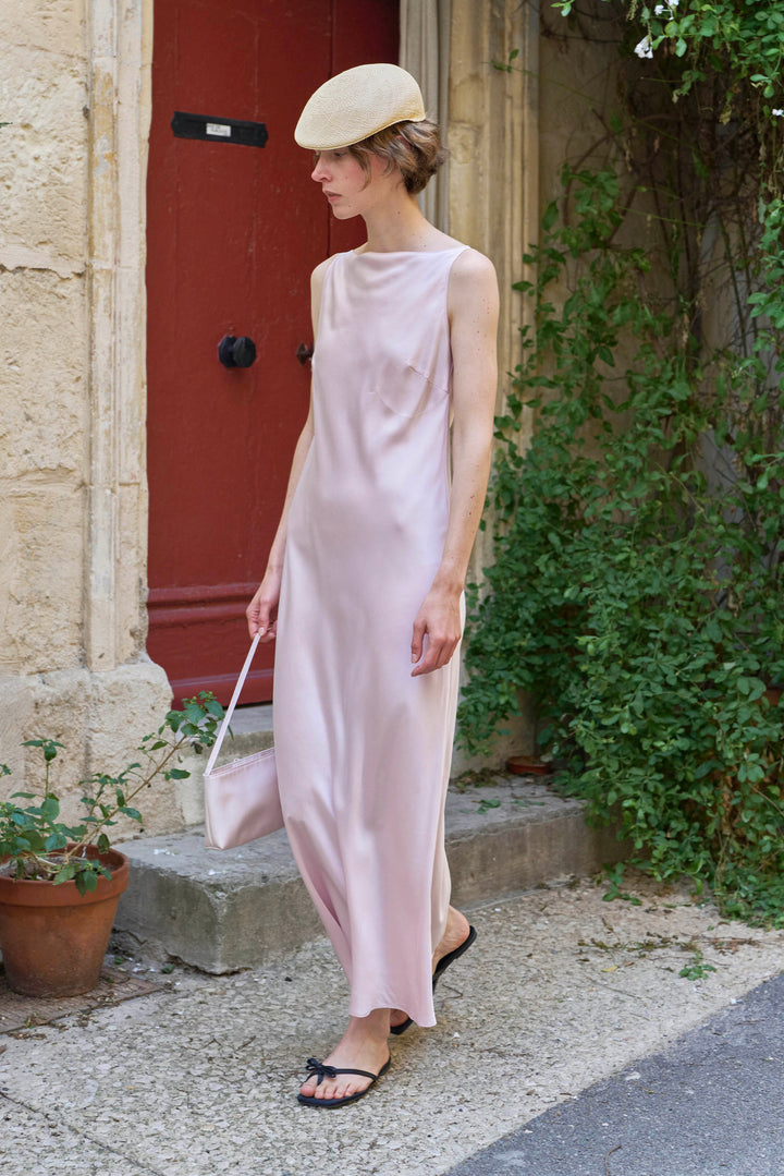 silk dress bias cut Vintage Ivory Charmeuse Handcrafted Silk Flowers Two meticulously hand Silk Maxi Dress Women Bias