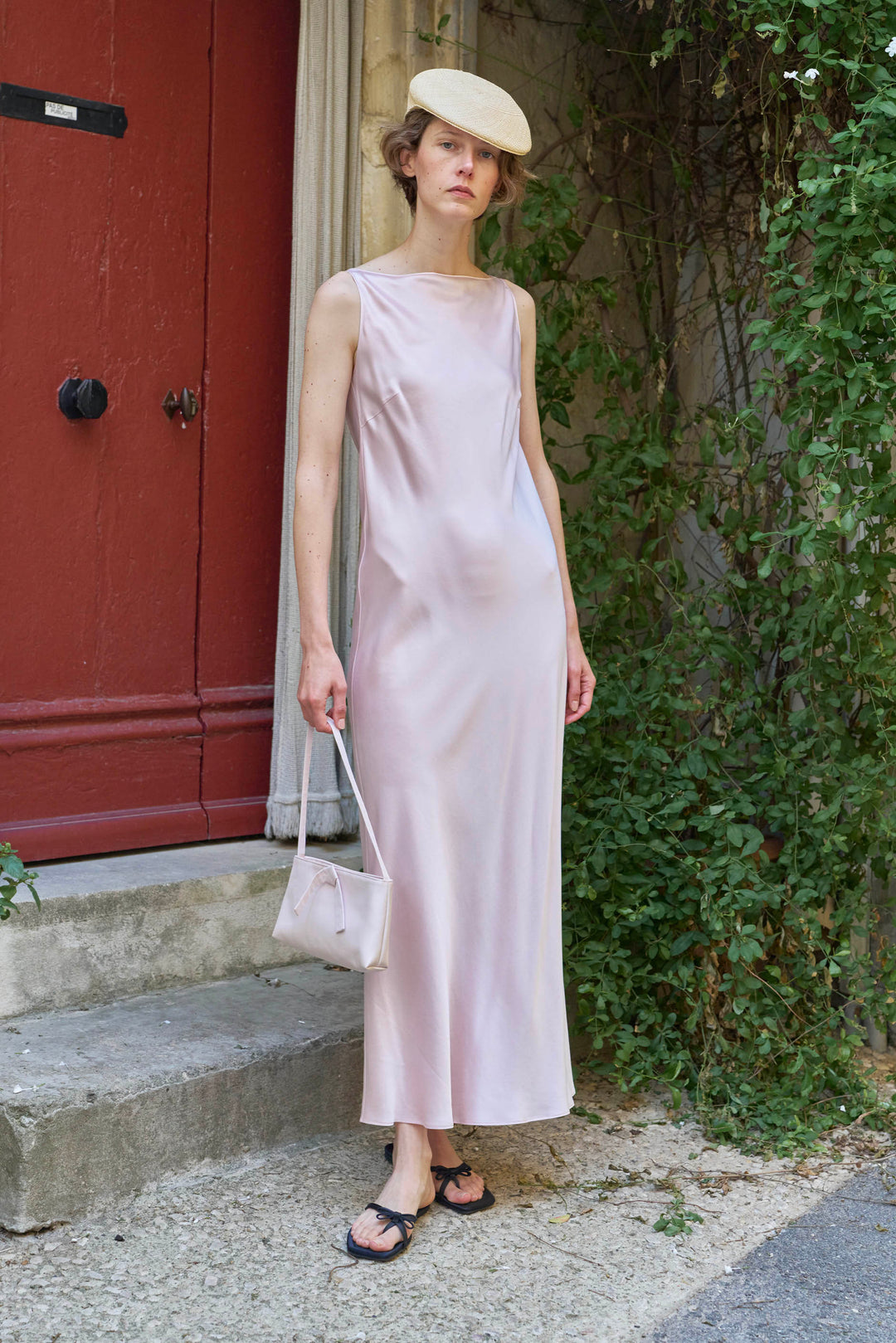 Silk Maxi Dress Women Bias Cut Elegant Summer Dress, Cherry Blossom Pink / S