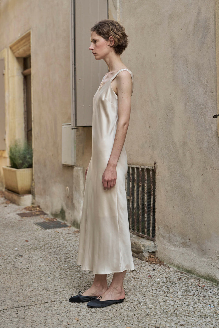 PAJA Out After Brunch Silk Maxi Dress | Adjustable Strap Vacation Dress