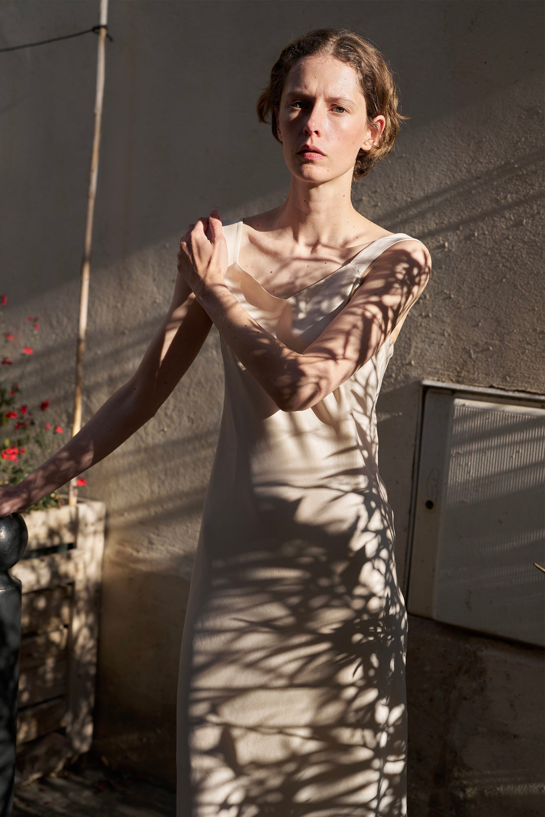 PAJA Out After Brunch Silk Maxi Dress | Adjustable Strap Vacation Dress