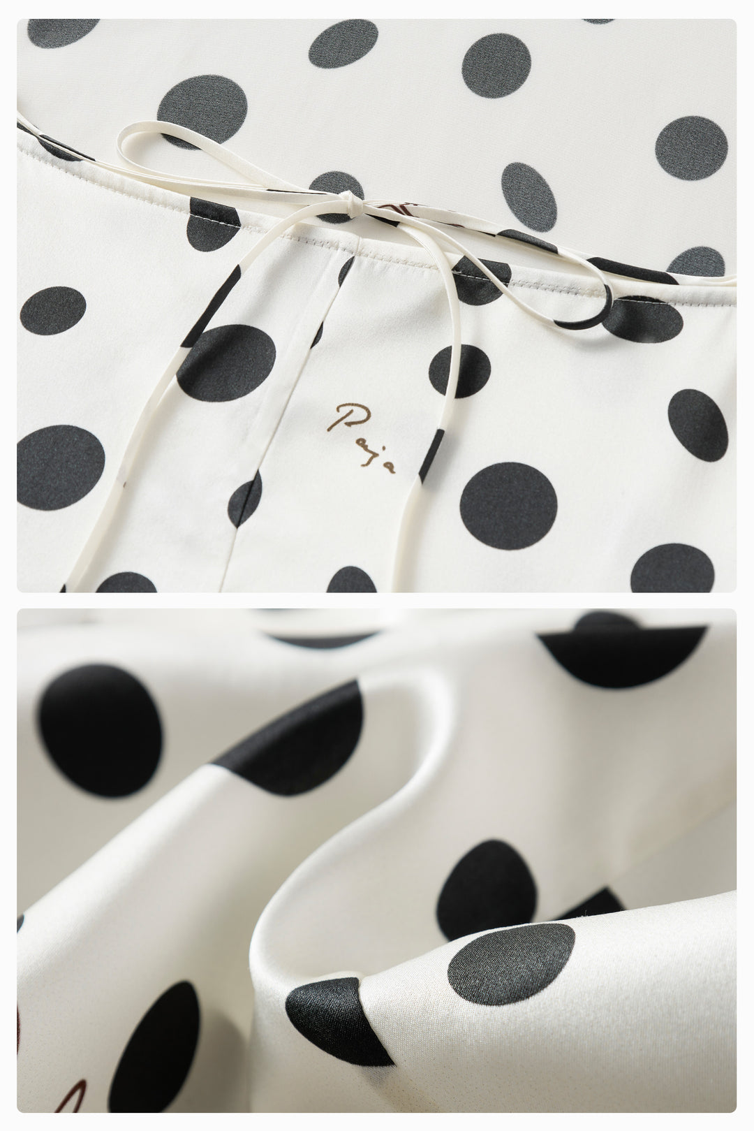 Ivory Polka Dot Silk Camisole Maxi Dress | Vacation Ready
