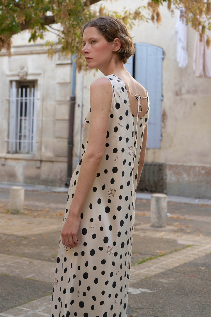 PAJA Out After Brunch Mulberry Silk U-Neck Maxi Dress in 100% mulberry silk by Not Just Pajama - image 7