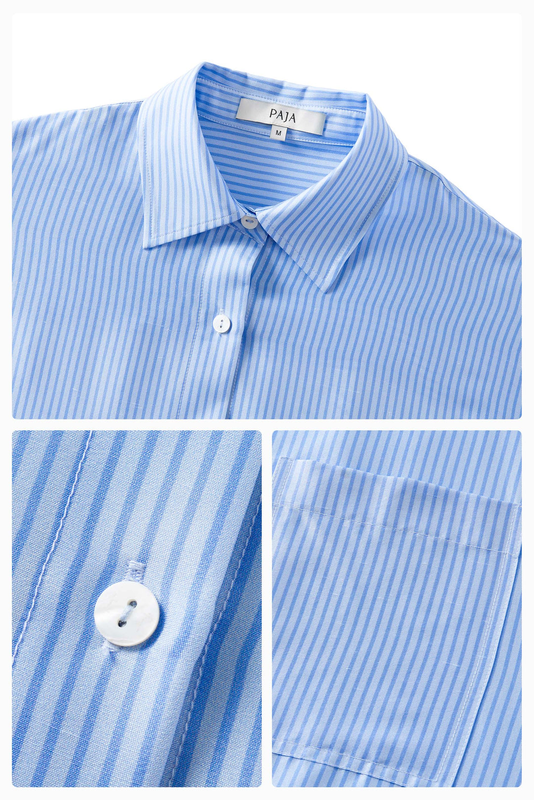 PAJA Out After Brunch Mulberry Silk Striped Shirt