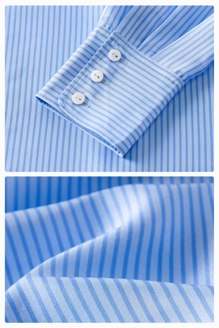 PAJA Out After Brunch Mulberry Silk Striped Shirt