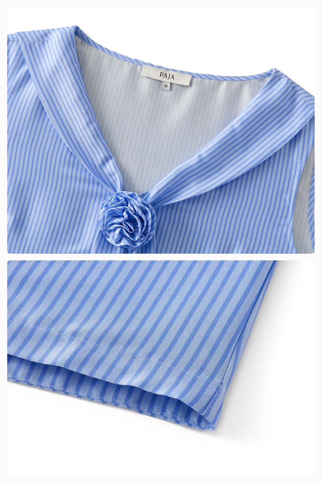PAJA Out After Brunch Mulberry Silk Sailor Collar Sleeveless Top