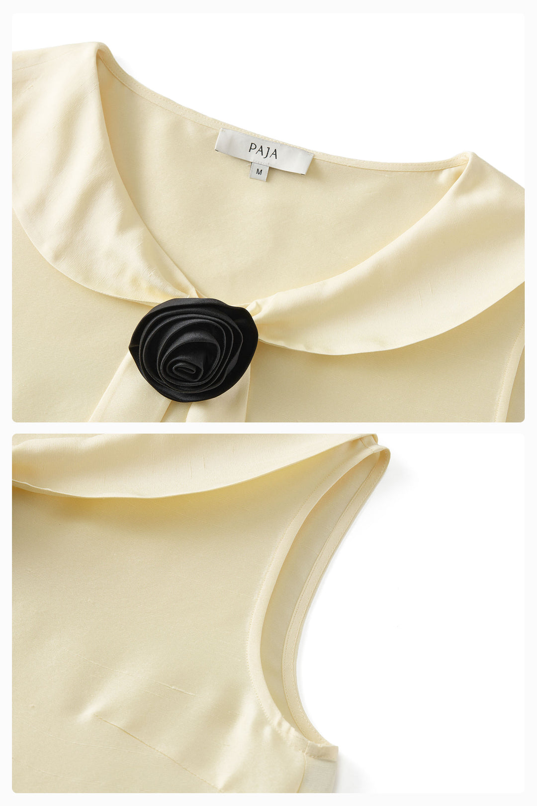 PAJA Out After Brunch Mulberry Silk Sailor Collar Sleeveless Top