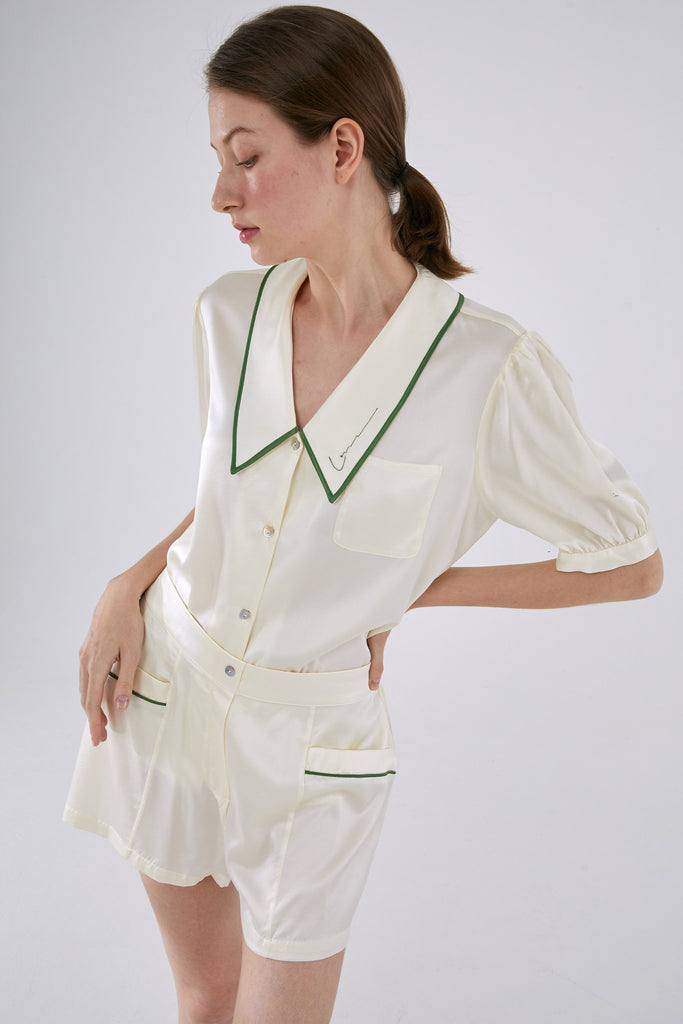 French Style Silk Short Set